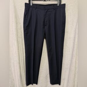 J.Crew Dress Pants Mens 33 x 30 Navy Blue 100% Wool Slim Fit Work Business Boss